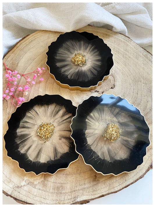 Black & Gold Flakes Coasters - Model 1