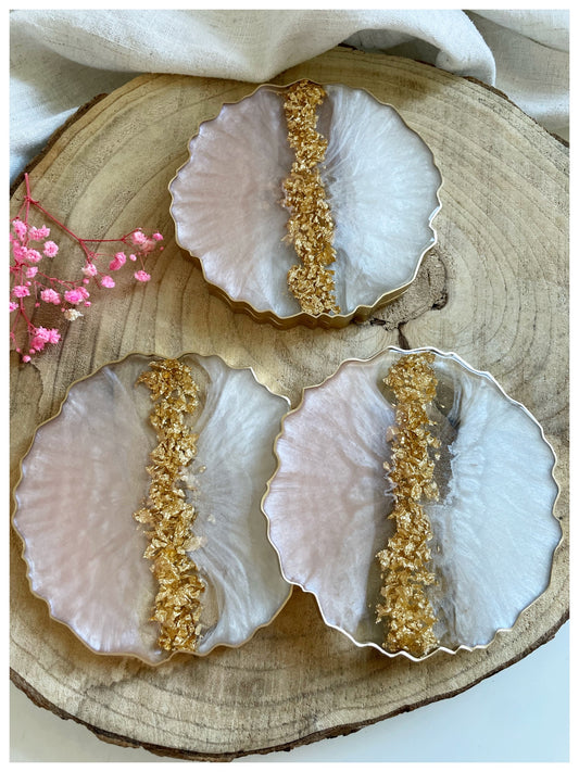 White & Pink Coasters