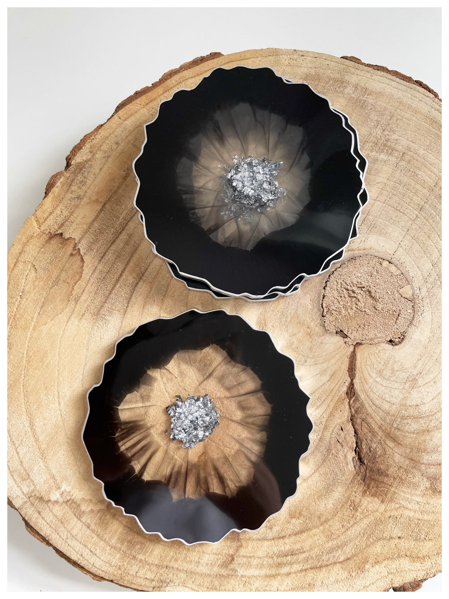 Black & Silver Flakes Coasters