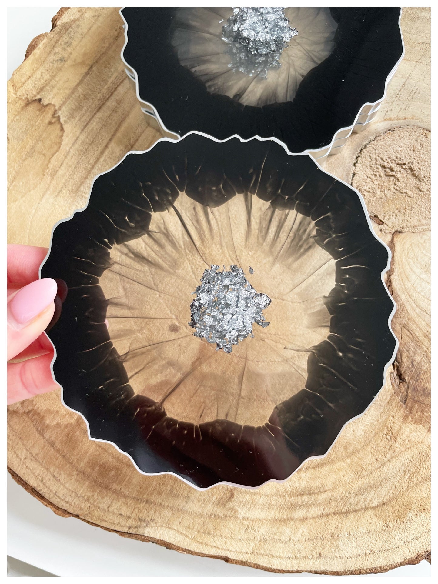 Black & Silver Flakes Coasters