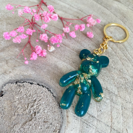 Green Teddy Bear Keychain
