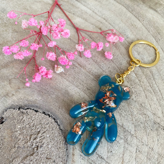 Blue Teddy Bear Keychain