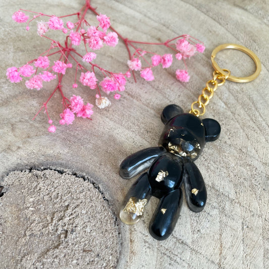 Black Teddy Bear Keychain