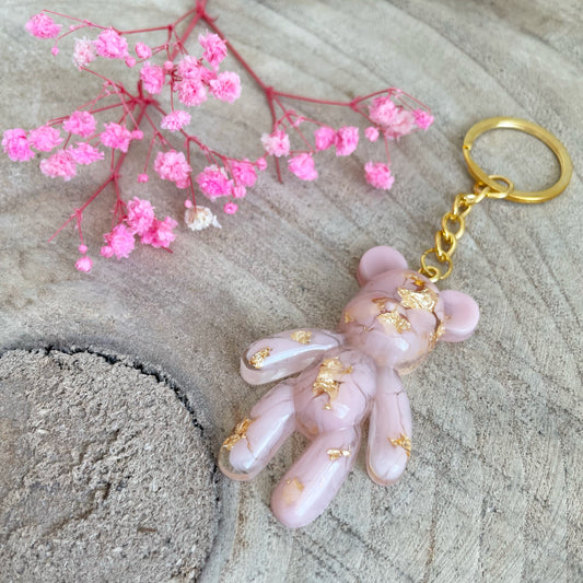Pink Teddy Bear Keychain