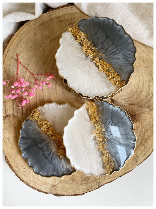 White & Dark Grey Coasters