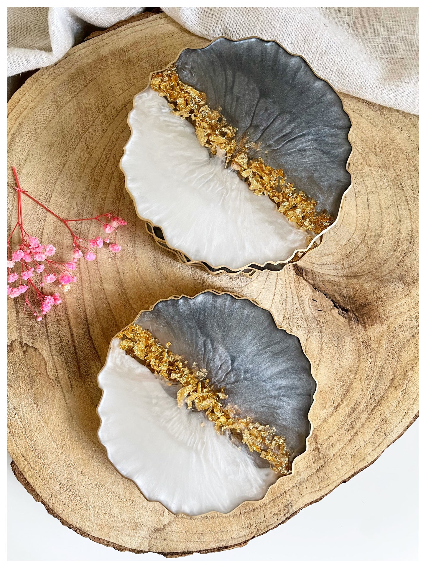 White & Dark Grey Coasters