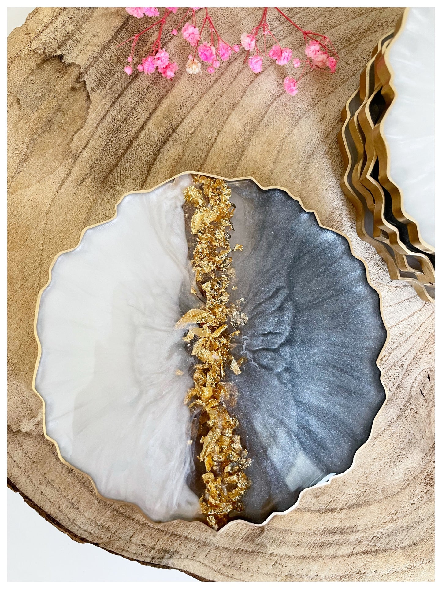 White & Dark Grey Coasters