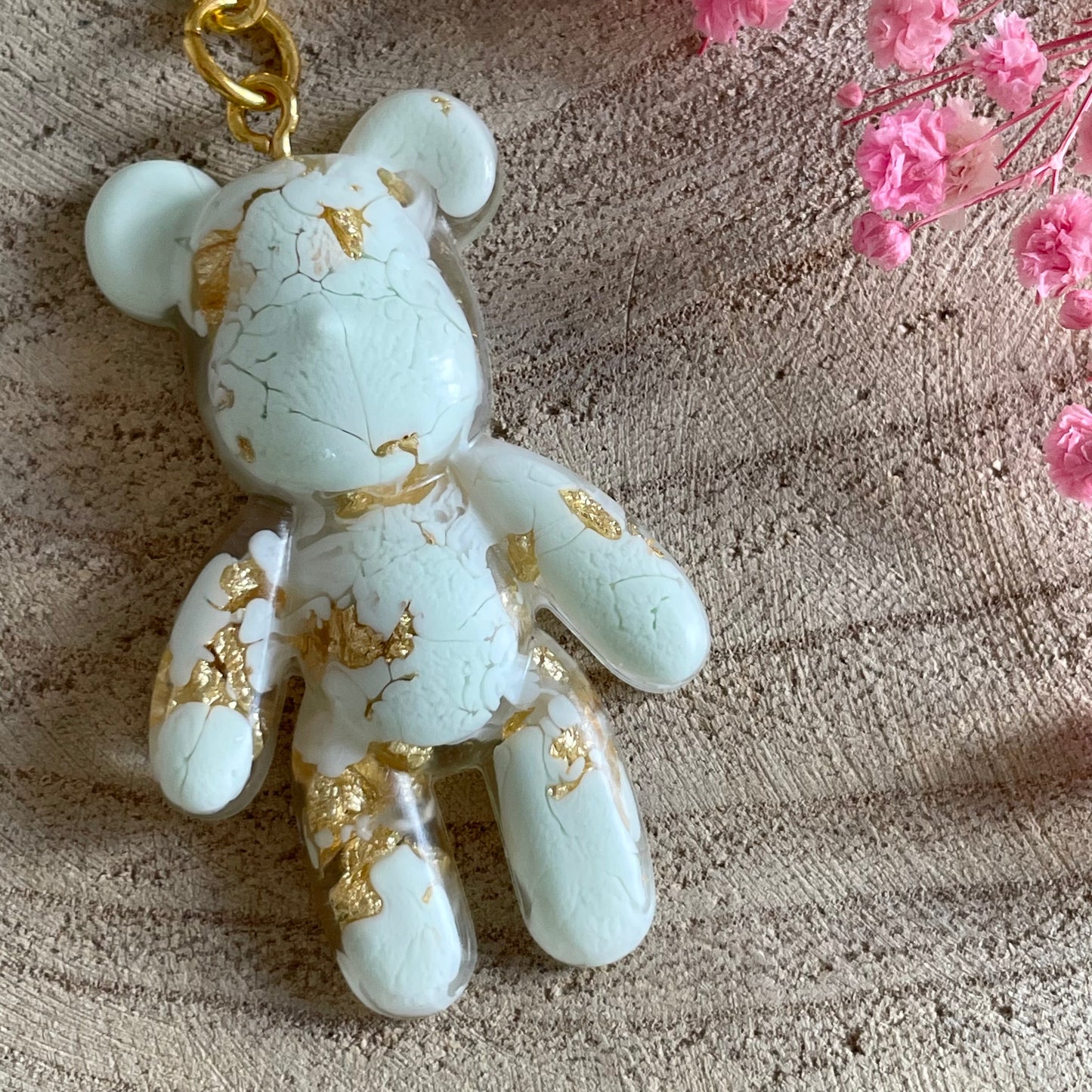 Mint Teddy Bear Keychain