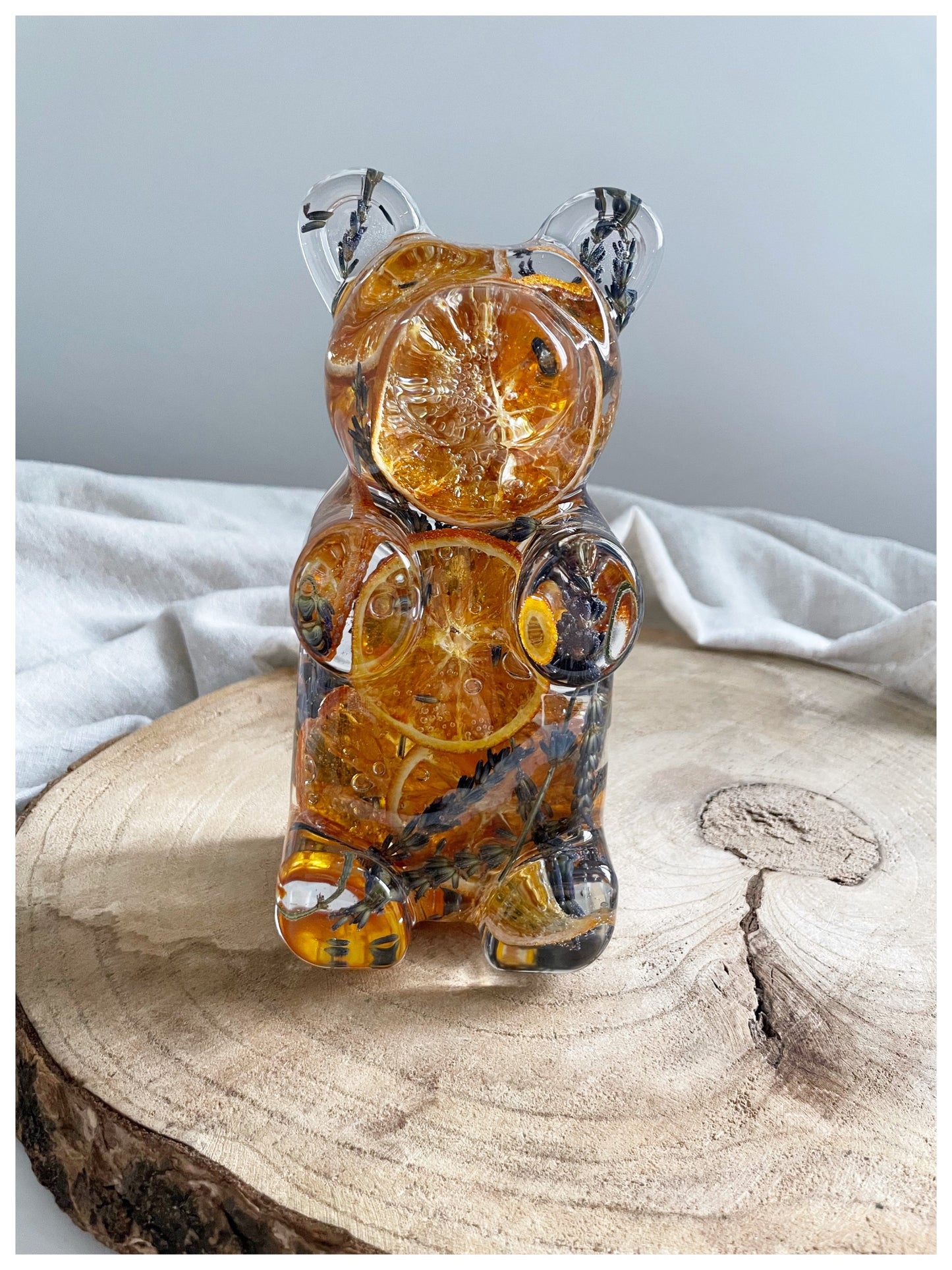 Large Teddy Bear - Orange & Lavender