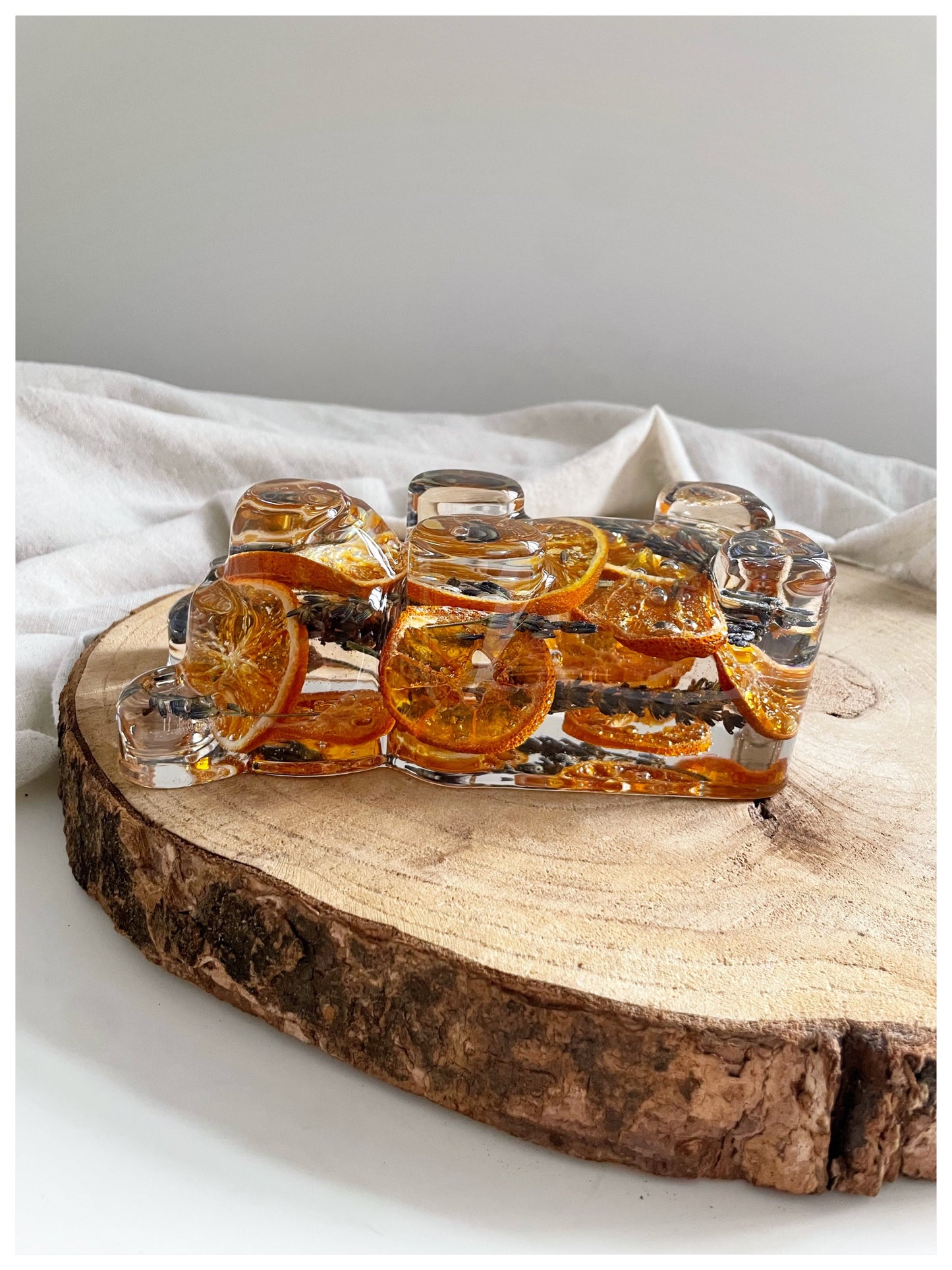 Large Teddy Bear - Orange & Lavender