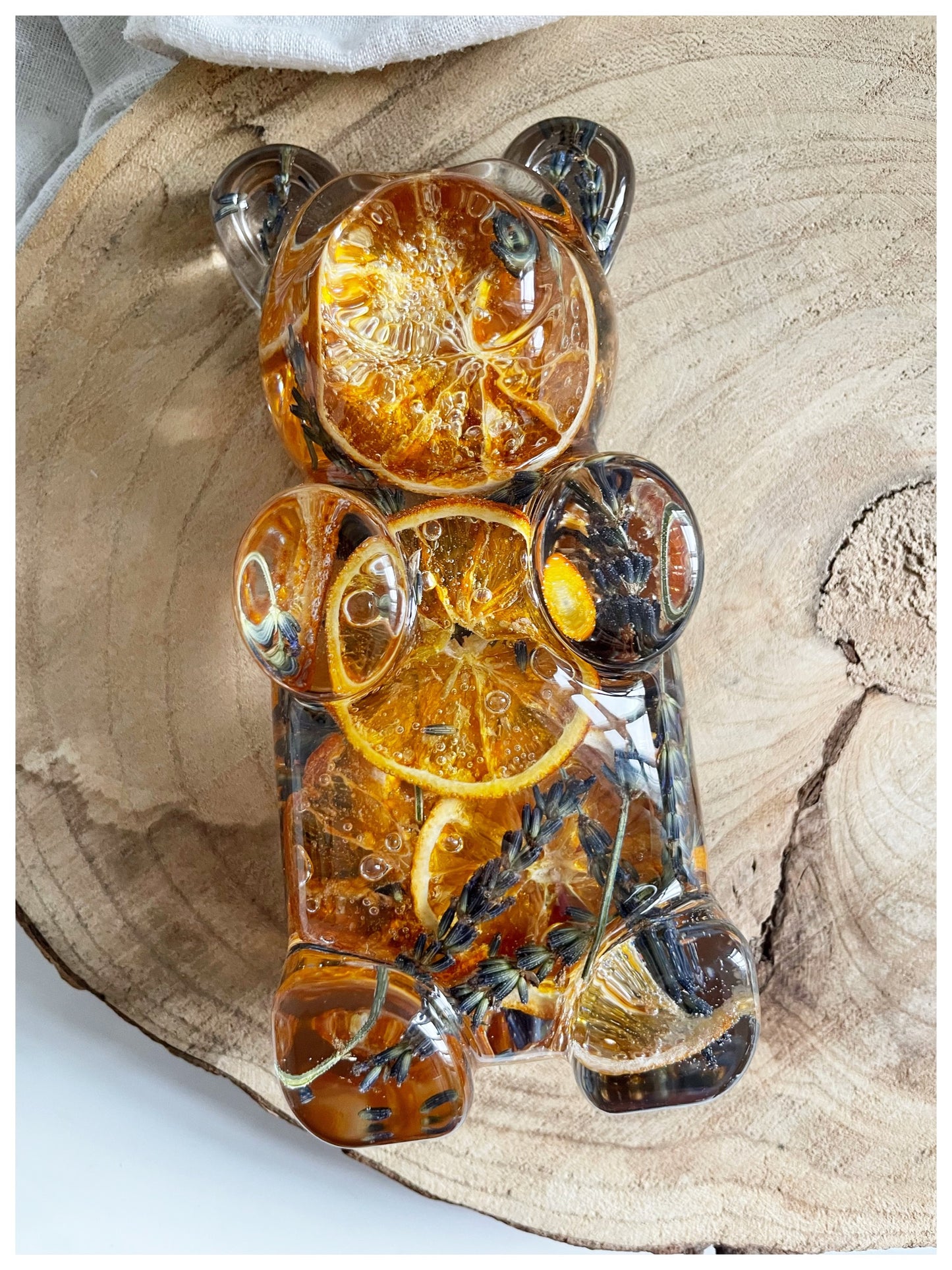 Large Teddy Bear - Orange & Lavender