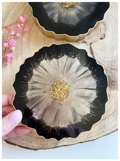 Black & Gold Flakes Coasters - Model 1