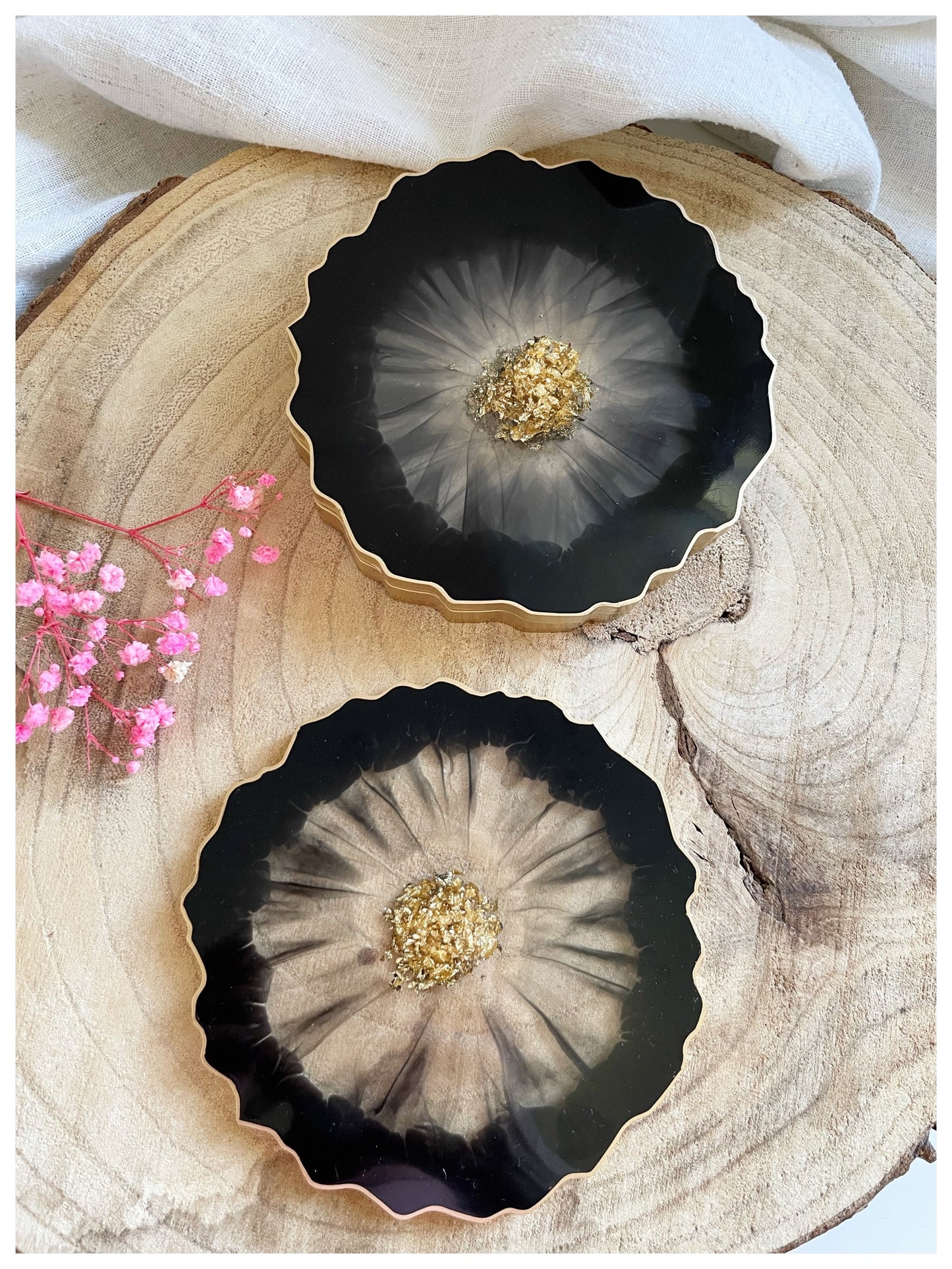 Black & Gold Flakes Coasters - Model 1