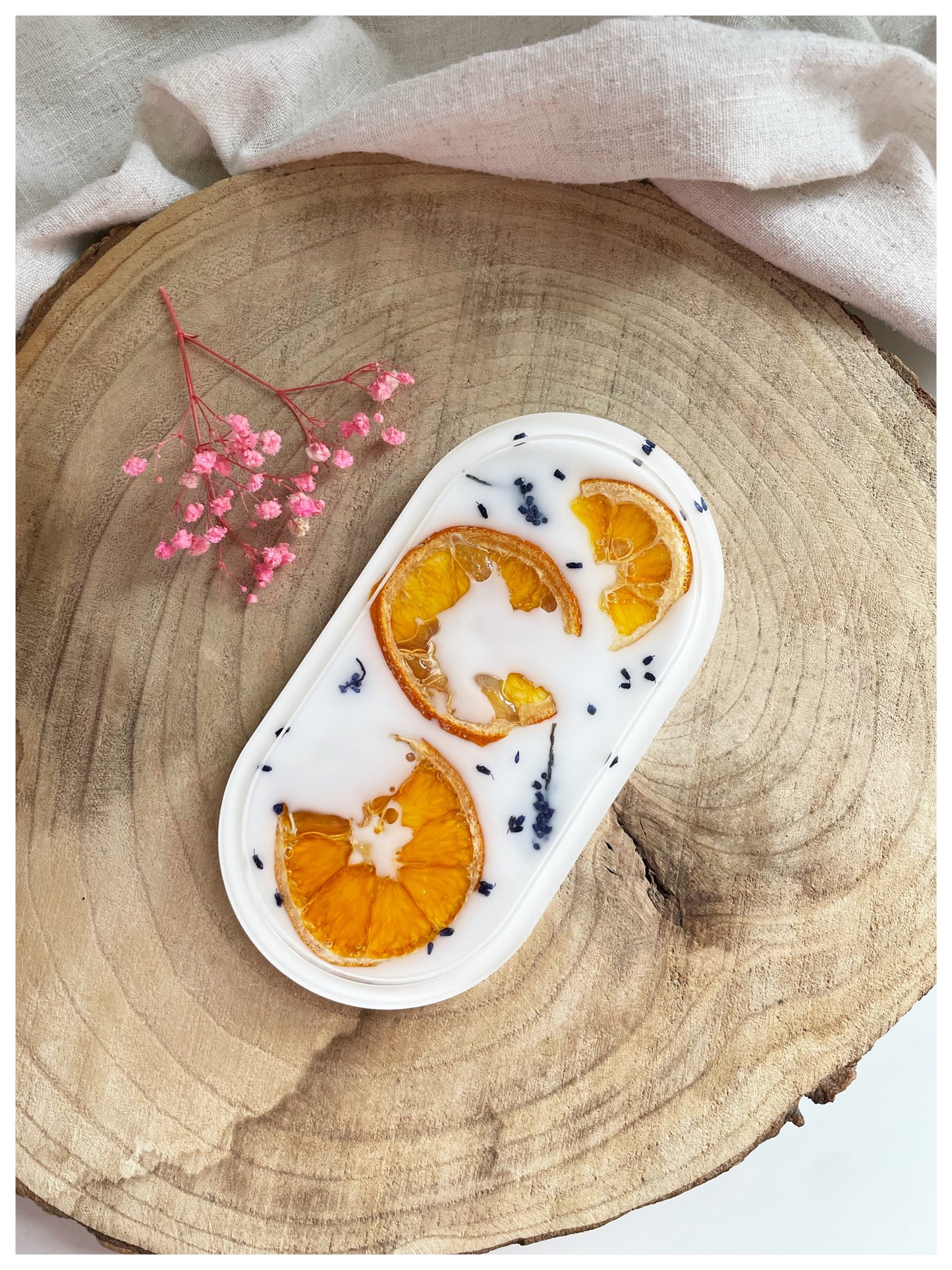 White Orange & Lavender Trinket Tray