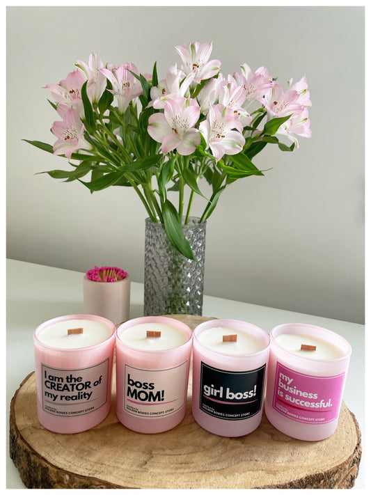 Pink - Magnolia Personalised Candle