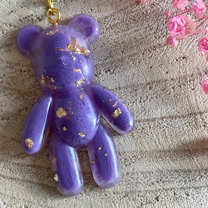 Violet Teddy Bear Keychain