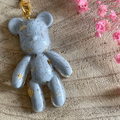 Grey Teddy Bear Keychain