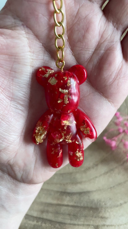 Red Teddy Bear Keychain