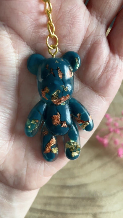 Blue Teddy Bear Keychain