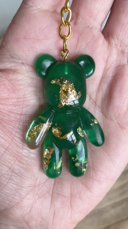 Green Teddy Bear Keychain
